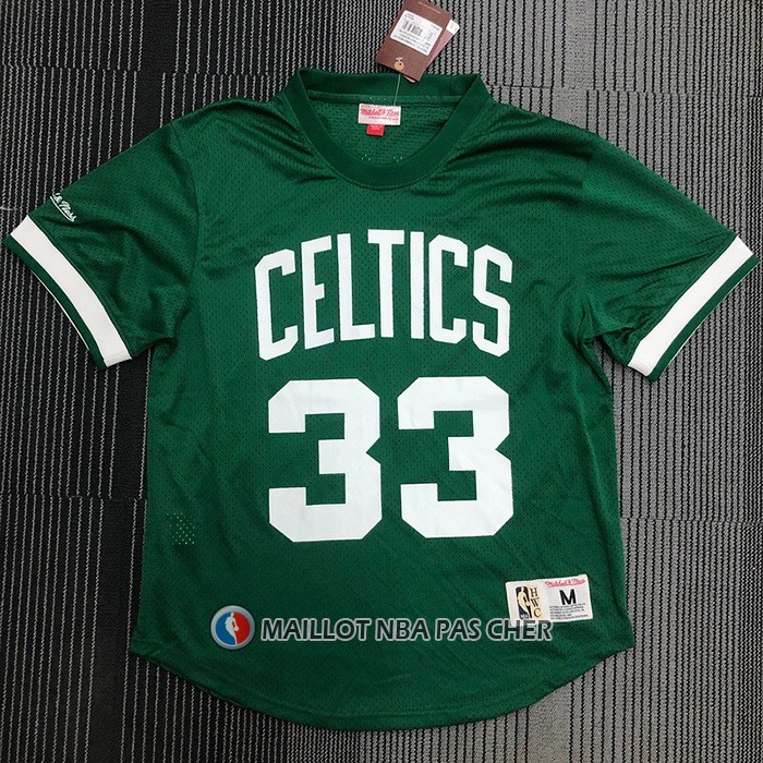 Maillot Manche Courte Boston Celtics Larry Bird NO 33 Vert